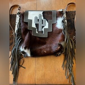 Cactus Leather, Cowhide and Fringe Backpack